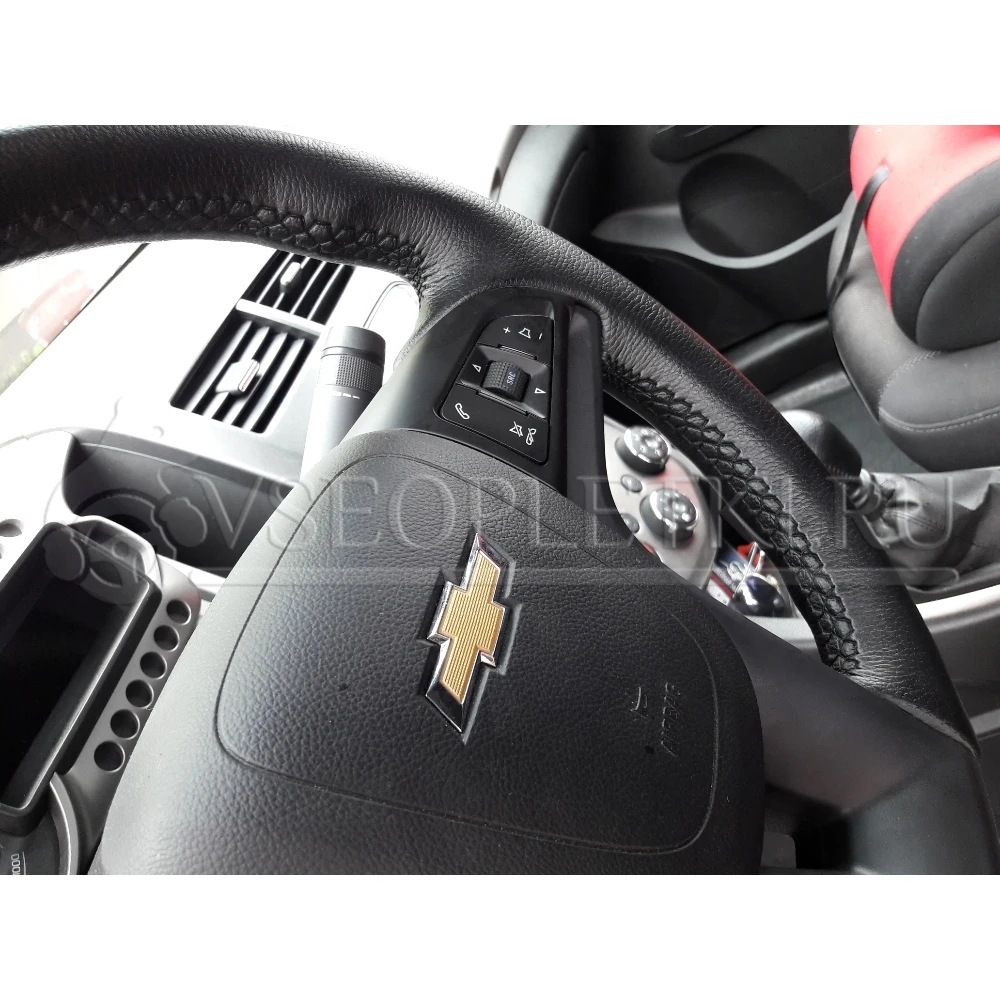 Оплетка на руль &quotChevrolet Aveo" (Шевроле Авео) для резинового (полиуретанового) руля