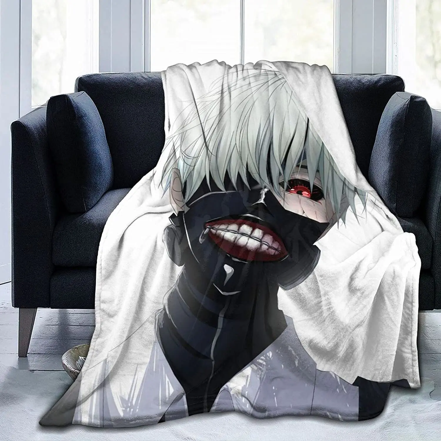 

Ken Kaneki Fluffy Soft and Comfortable Blanket, Anime Warm Embrace of Sympathy