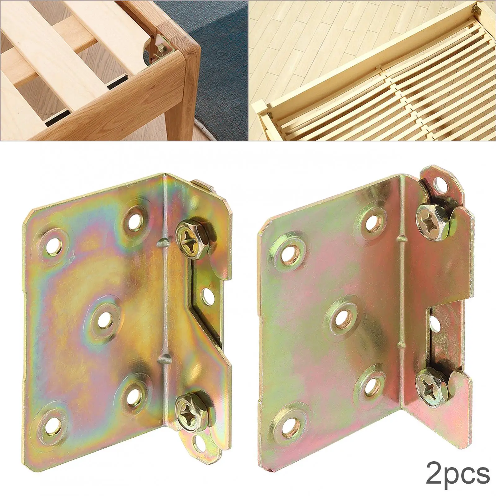 

Крепления для кронштейна кровати, оцинкованная сталь, золотой, 4 комплекта