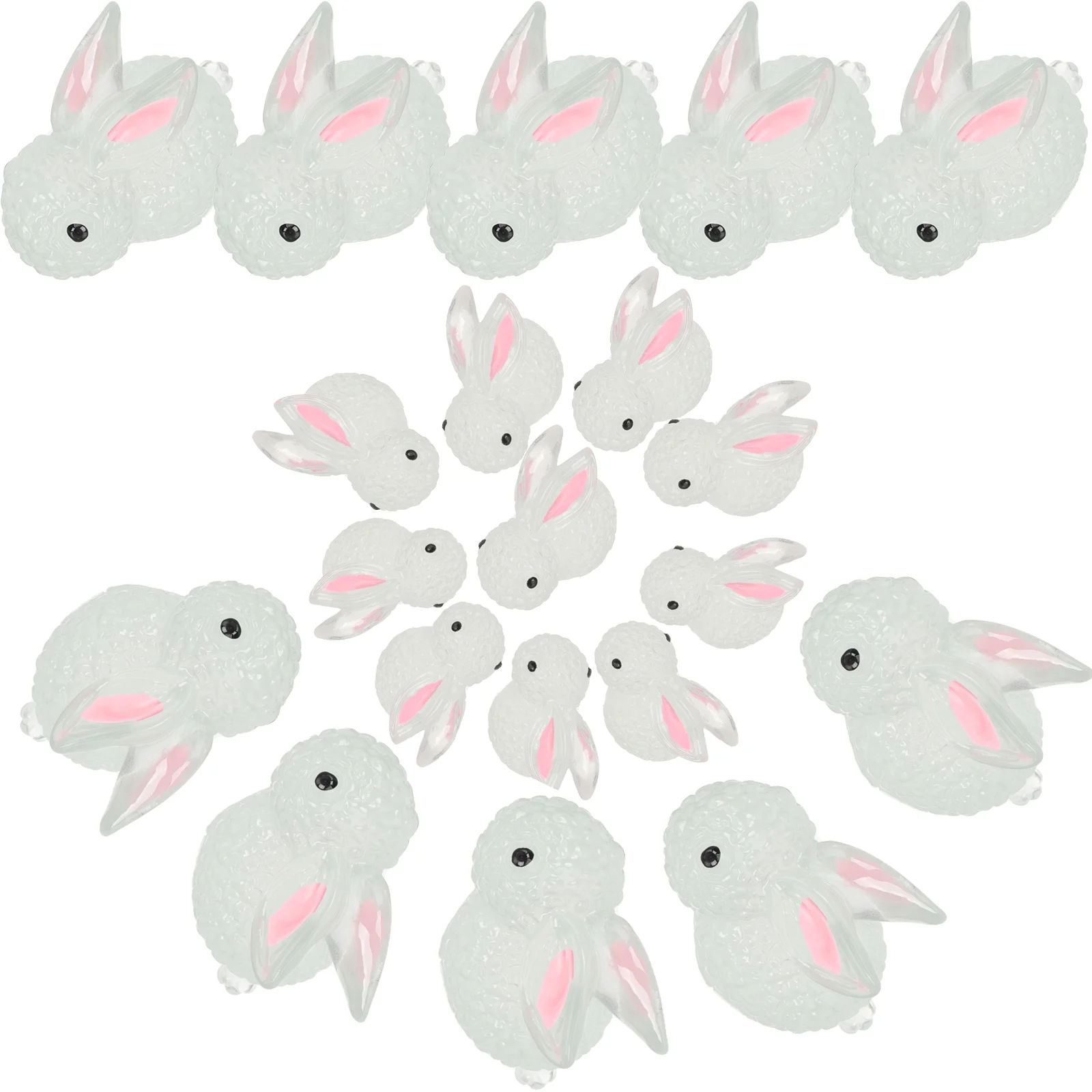 

20pcs Miniature Bunny Crafts Adorable Rabbit Flatback DIY Hair Clip Accessories
