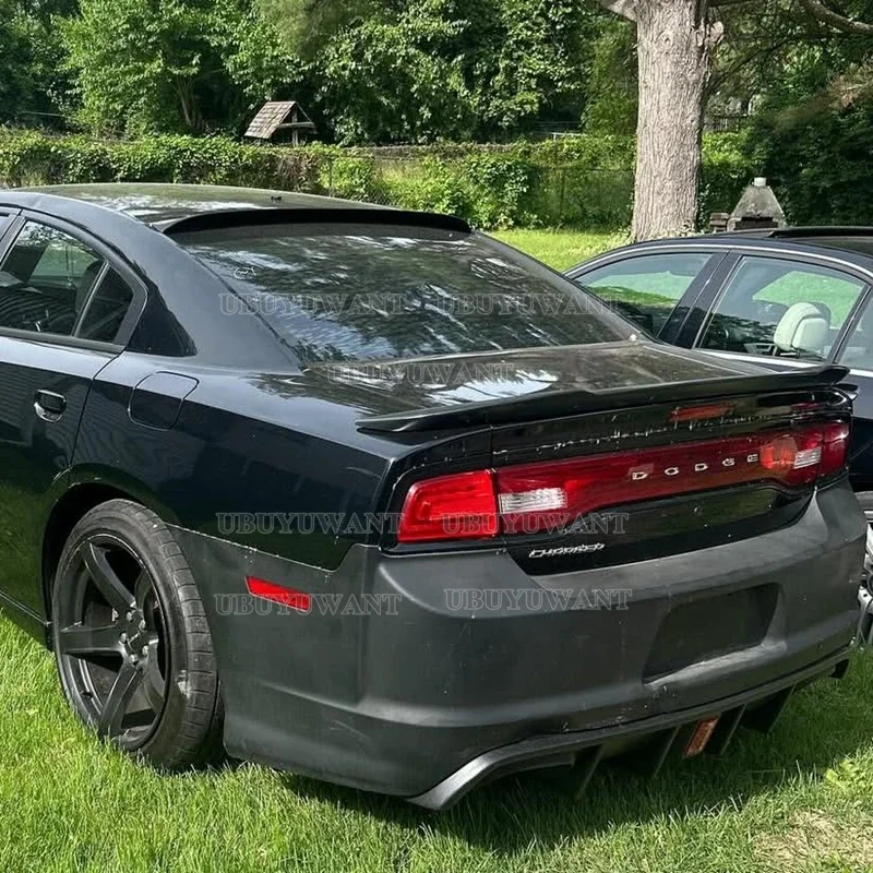 Фото Новый дизайн 2015-2019 года, спойлер на крышу заднего крыла для Dodge Challenger Charger SRT SXT R/T Pursuit от глянцевого черного цвета №5
