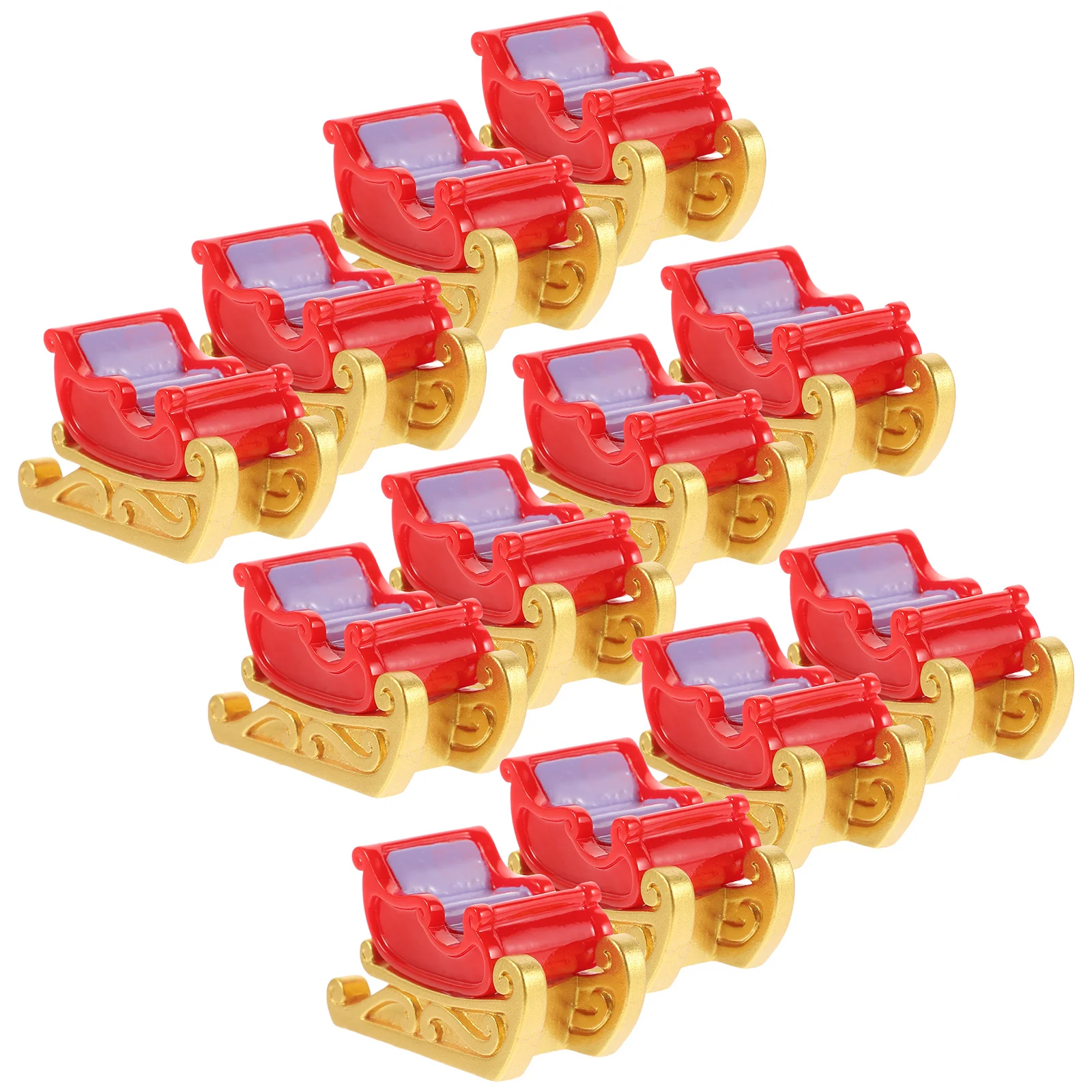 

12pcs Sleigh Carriage Decorative Craft Resin Sleigh Ornament Resin Crafting Decor DIY Table Centerpiece