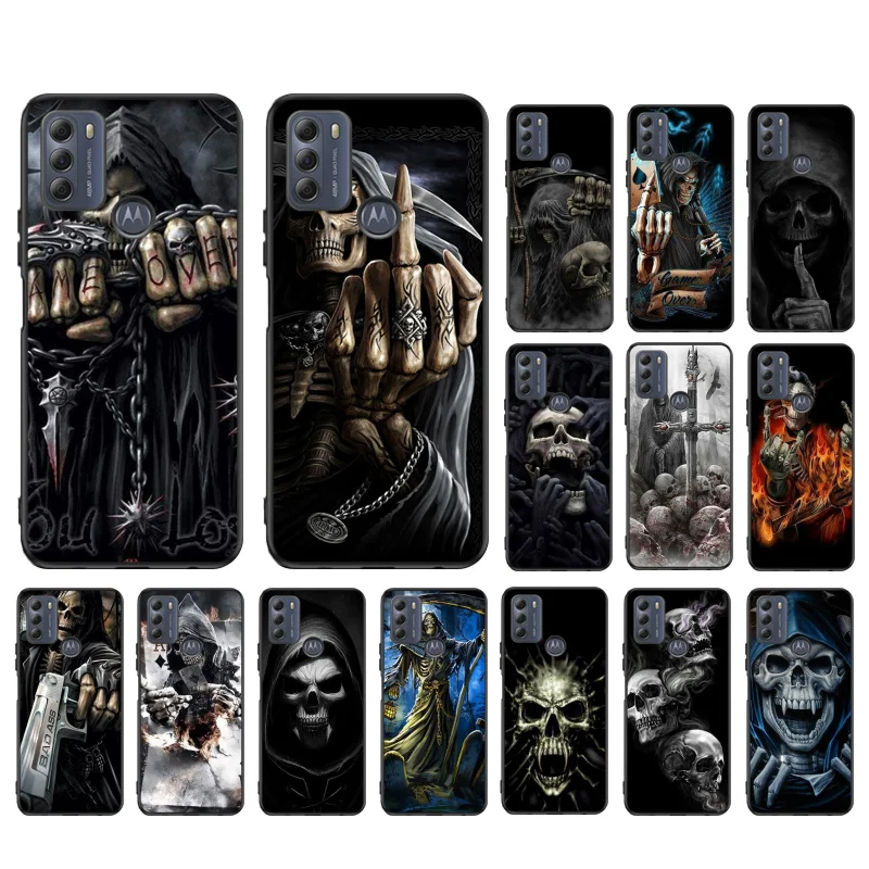 

Grim Reaper Skull Phone Case for Motorola Moto G22 G60 G52 G9 G7 Plus G8 Power G100 G Stylus G30 G10 GPure