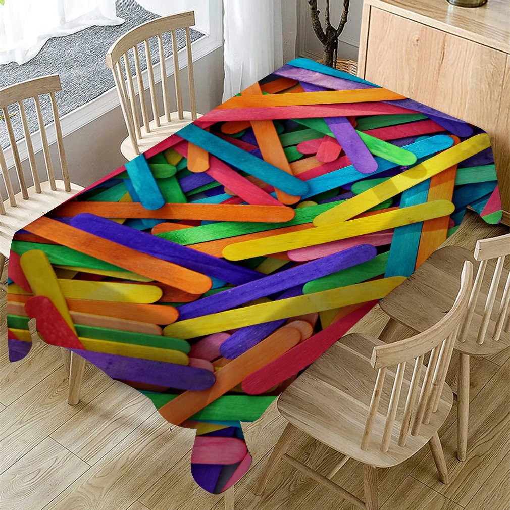 

Красочная деревянная скатерть, водонепроницаемая, для ресторана, свадьбы, искусственная, несколько прямоугольных скатертей, кухонные укра...