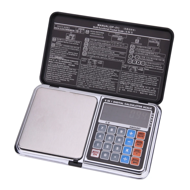 

Pocket Scale Portable Digital Scale with LCD Display Mini Digital Weighing Scale 6 Units Convesion Tare Temperature PCS