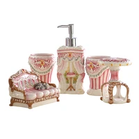 pink ceramic toothbrush holder soap dish bathroom accessories set kit bathroom organizer wedding gifts for girls child