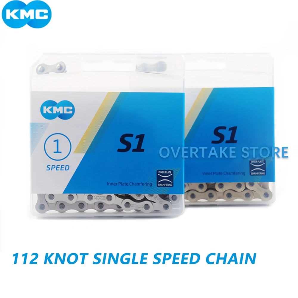 

KMC S1 Single Speed Chain GOLDEN/SILVER Fixed Gear Bicycle Chain 112L Urban Leisure Folding Bike Chain Bicycle Accessories