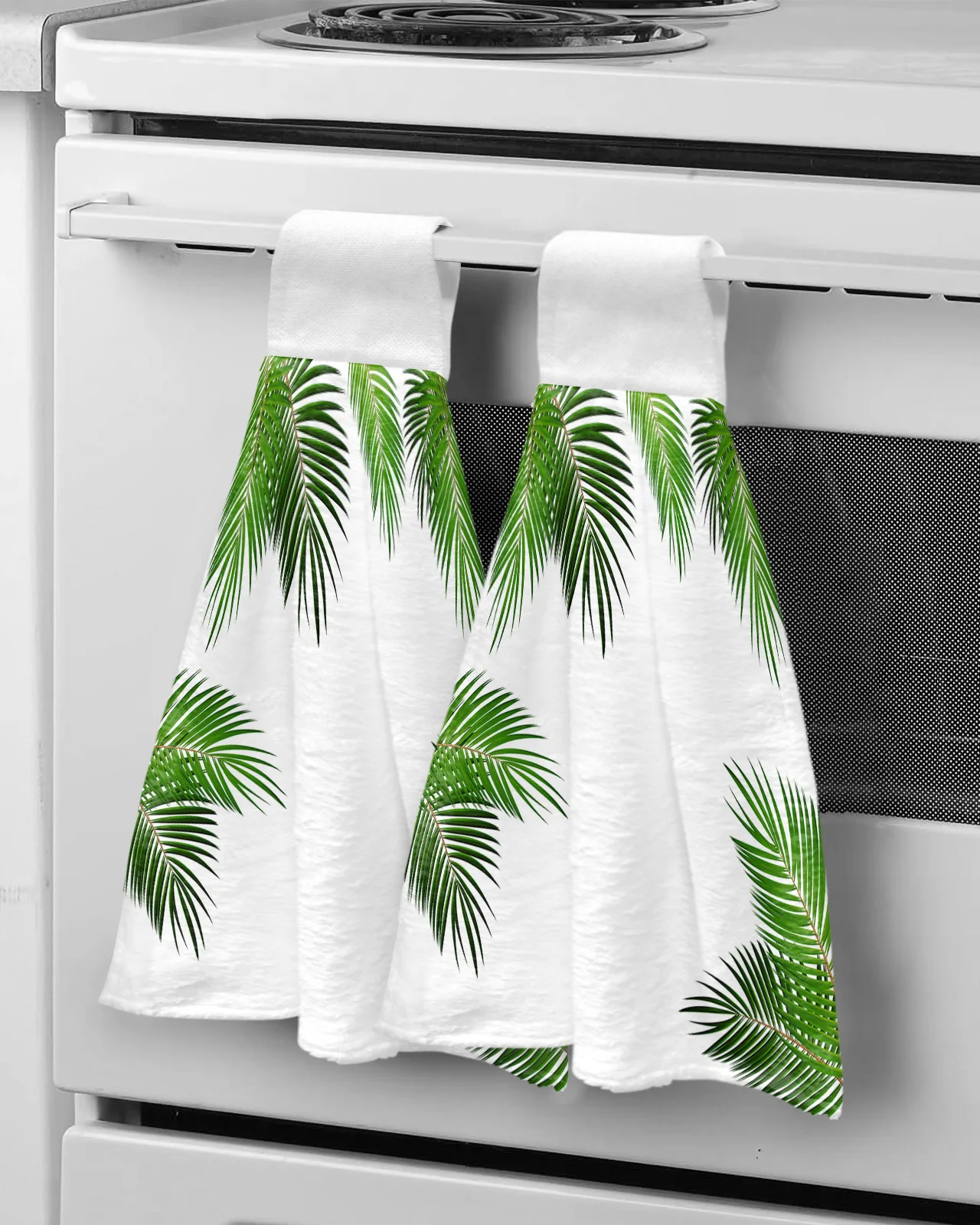 

Мягкий абсорбирующий Быстросохнущий носовой платок для ванной комнаты с зелеными листьями