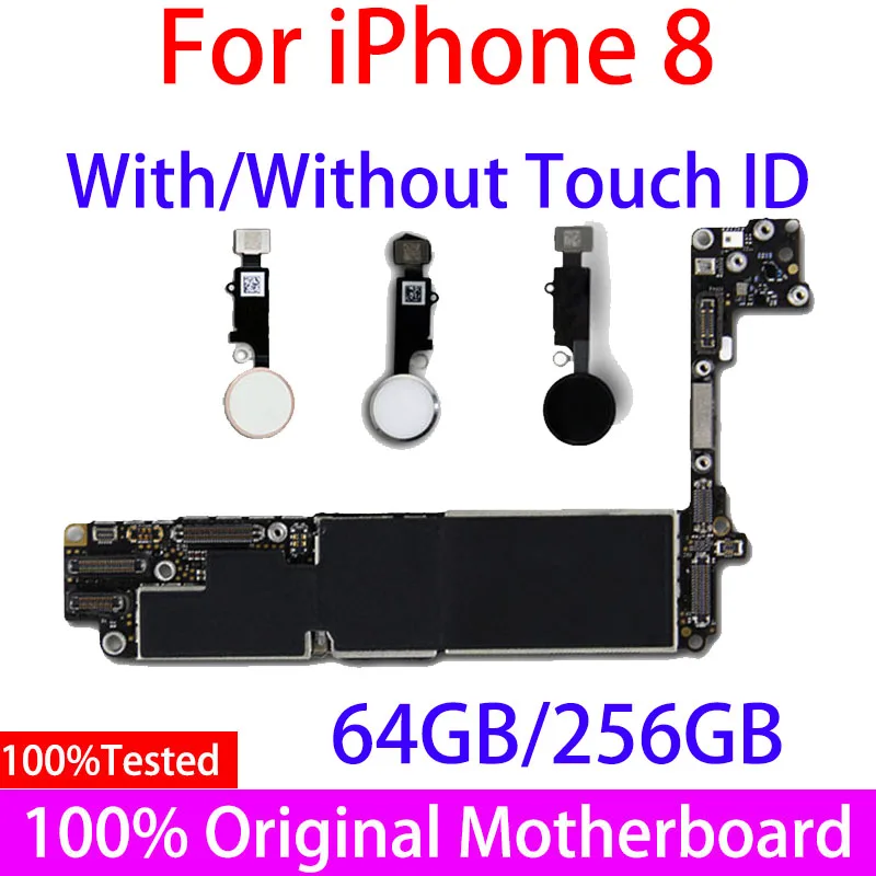 

100% оригинальная материнская плата iphone8 для iPhone 8 с Touch ID Логическая плата для iPhone8 материнская плата с протестированными чипами