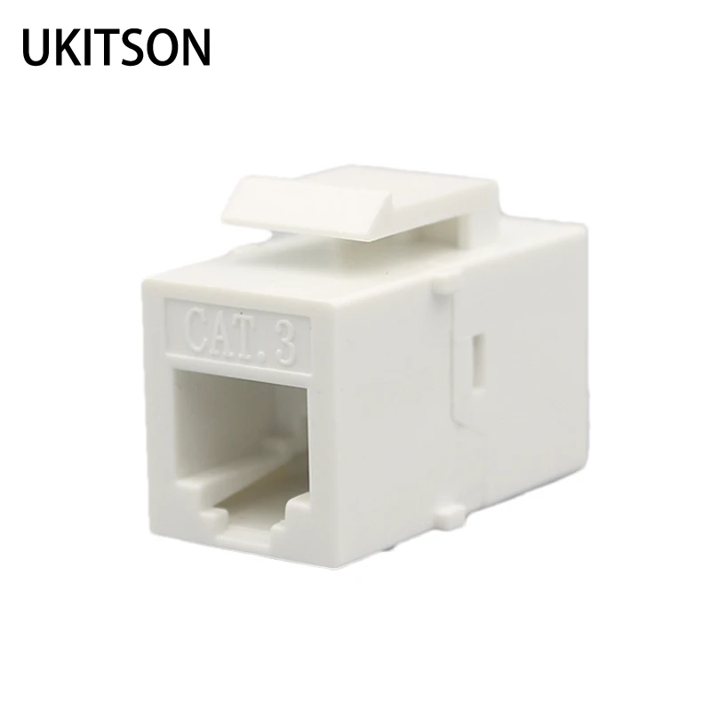 White Color Pass Through RJ11 CAT3 Connector Female To Female Phone Plug Telephone Extender Keystone Jack Socket Insert Kit