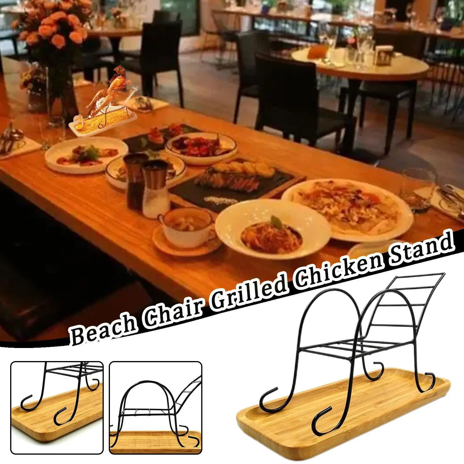 

Chicken Grill Stand Chicken Roaster Rack Bbq Roasting Holder Can Grill Chicken Tray Stand Holder Beer Rack Rack Bbq Y5j1