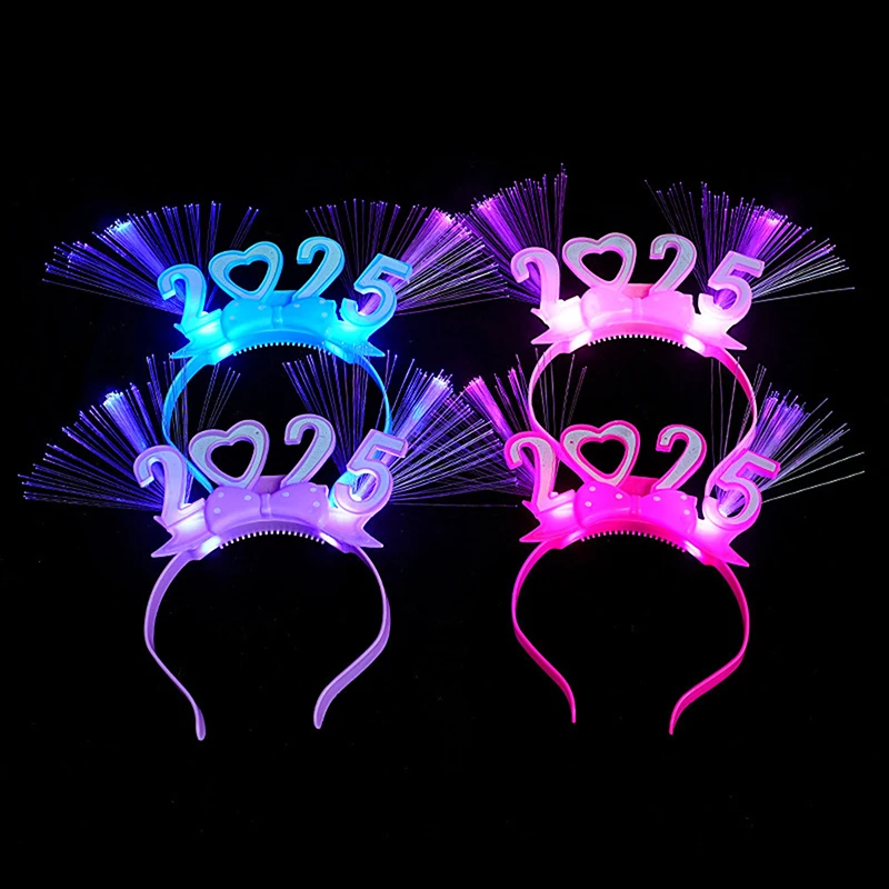 Светодиодный светящийся ободок на голову с новым годом 2025 креативные светящиеся