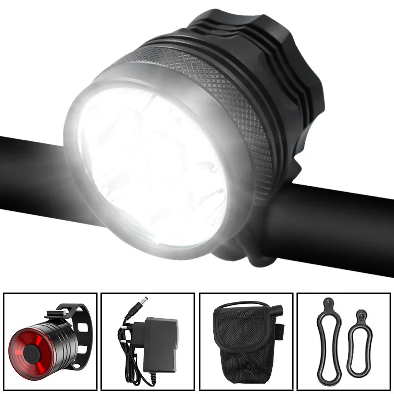 

7000 Lumen Rechargeable Bike Front Handlebar Cycling 5*T6 LED Light 18650 Battery Flashlight Torch Headlight Bicycle Accessories