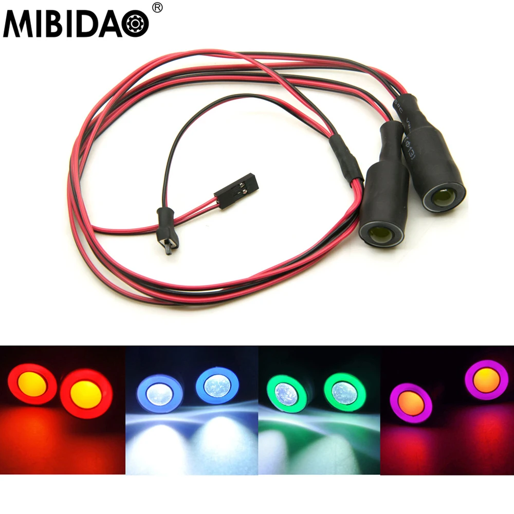 

MIBIDAO RC Car 13mm Angel and Demon LED Light Spotlight Headlight For 1/10 Axial SCX10 90046 TRX4 TRX6 D90 Wraith