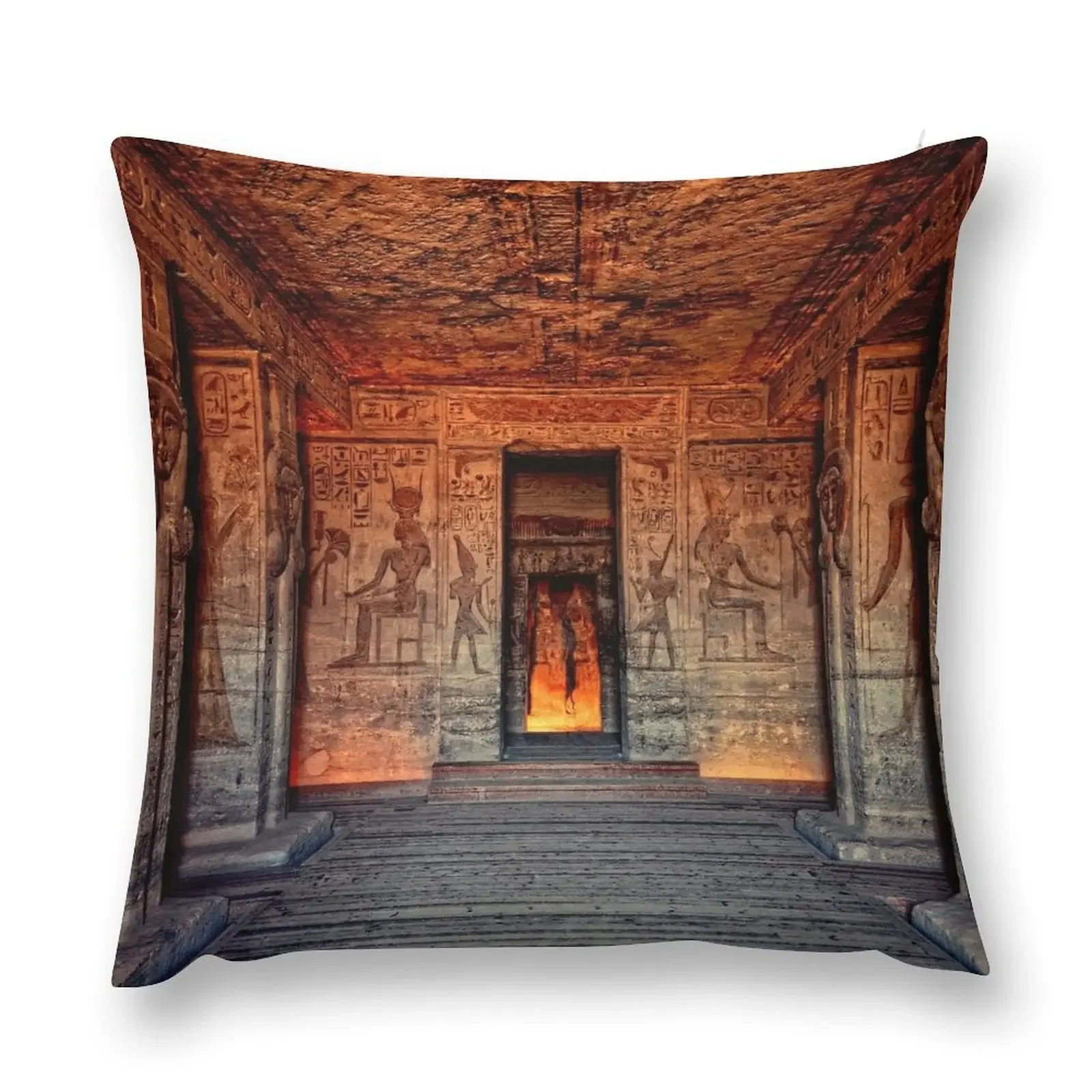 Храм Хатора и Нефертари Абу Семкела декоративная подушка роскошная наволочка