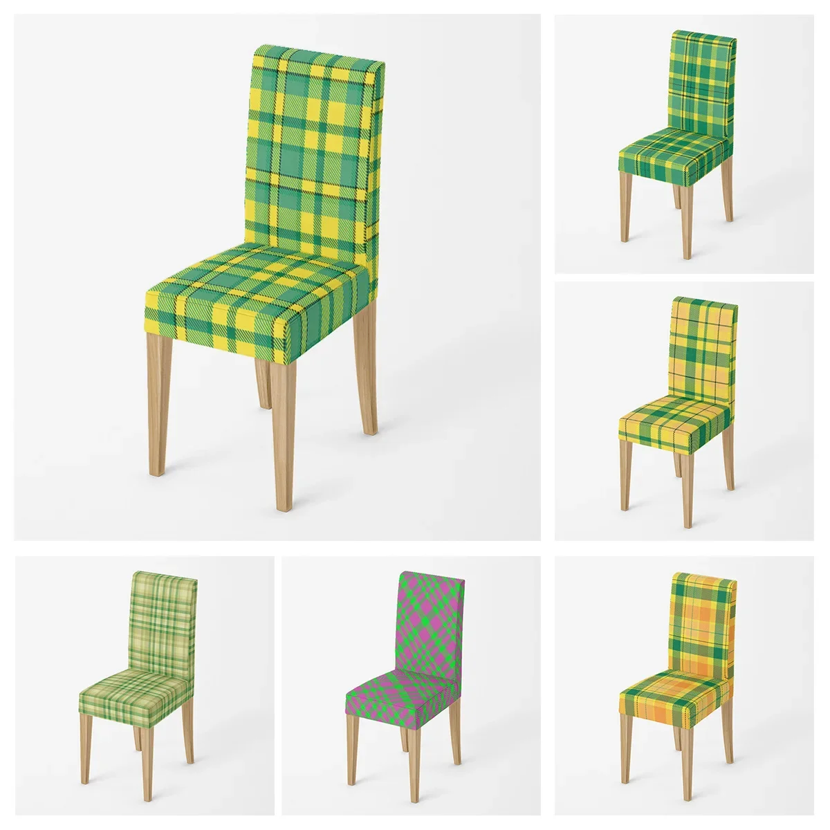 Домашние чехлы на стулья кухонные регулируемые столовые эластичные тканевые