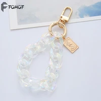 fantasy colorful chain acrylic keychain key ring for women gift fashion cartoon bag airpods box car phone accessorie jewelry