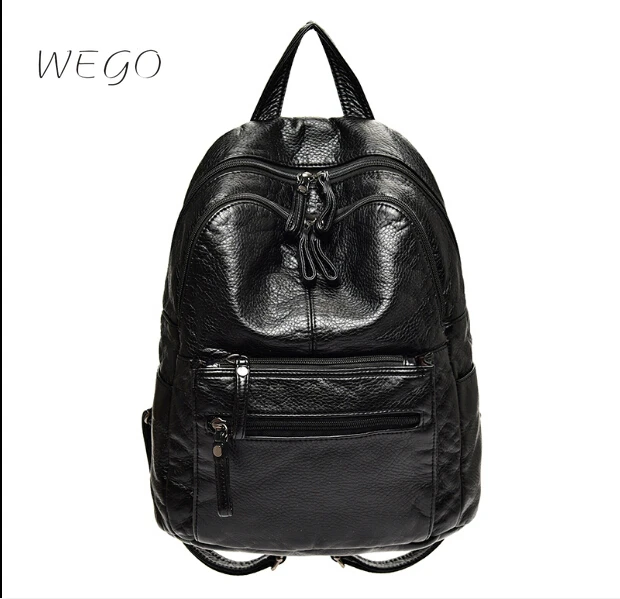 

Fashion newest women girl cute soft pu leather backpack simple campus student school bag backpack black backpacks
