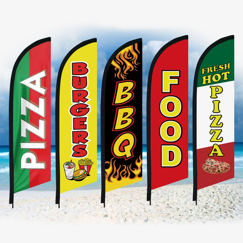 

BBQ Food Feather Flag Only Swooper Without Pole Beach Flag Custom Outdoor Sport Club Advertising Decoration Banner Auto