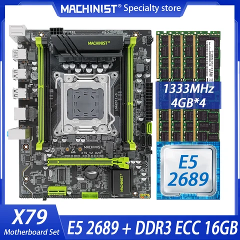 MACHINIST X79 комплект материнской платы LGA2011 комплект с процессором Inte E5 2689 16 Гб (4 Гб * 4) DDR3 ECC RAM Поддержка четырех каналов X79 282H