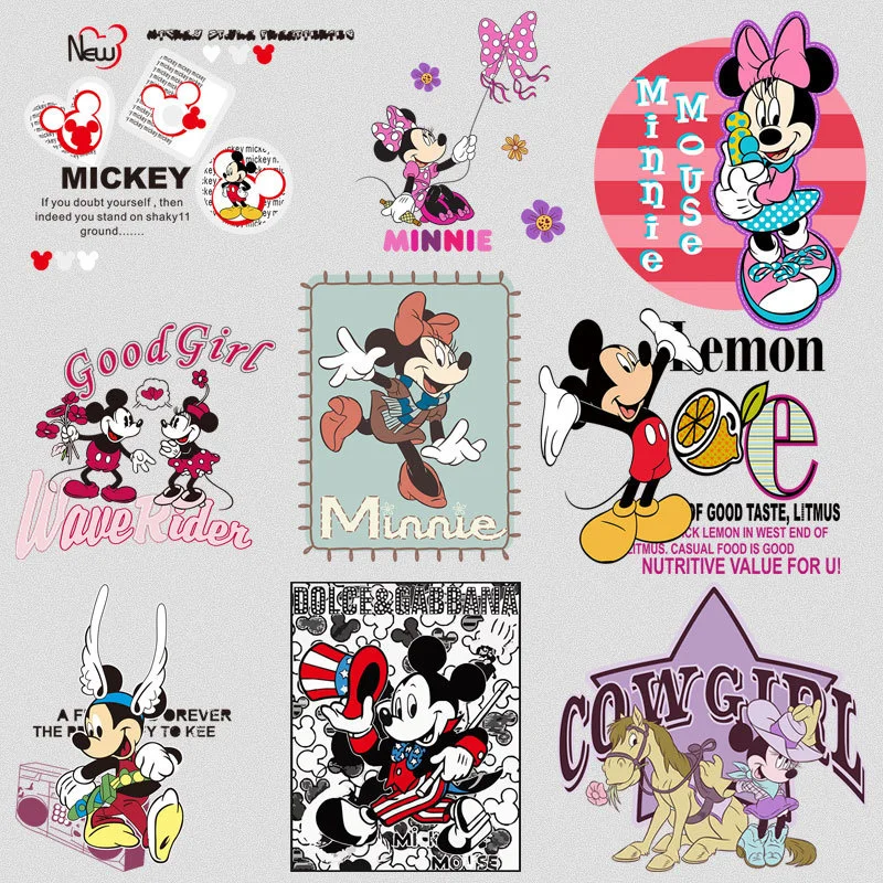 

2022 New Design Mickey And Mickey's Heat Transfer Applique For Clothes Heat Transfer PVC Patch Garment Accessories DIY Appliques
