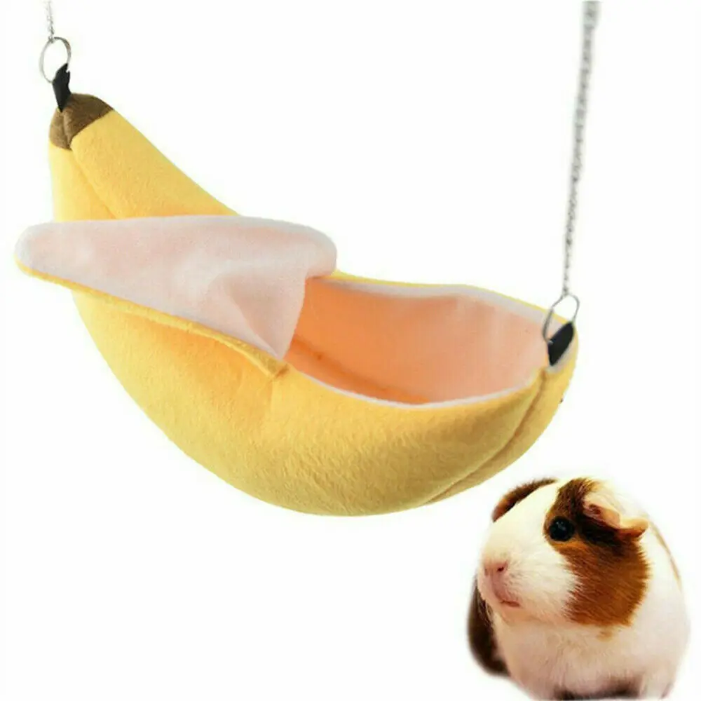 

Hamster Nest Novelty Banana Shape Plush Cotton Warm House Hammock Rat Mouse Living House Hanging Tree Beds Hamster Accessories