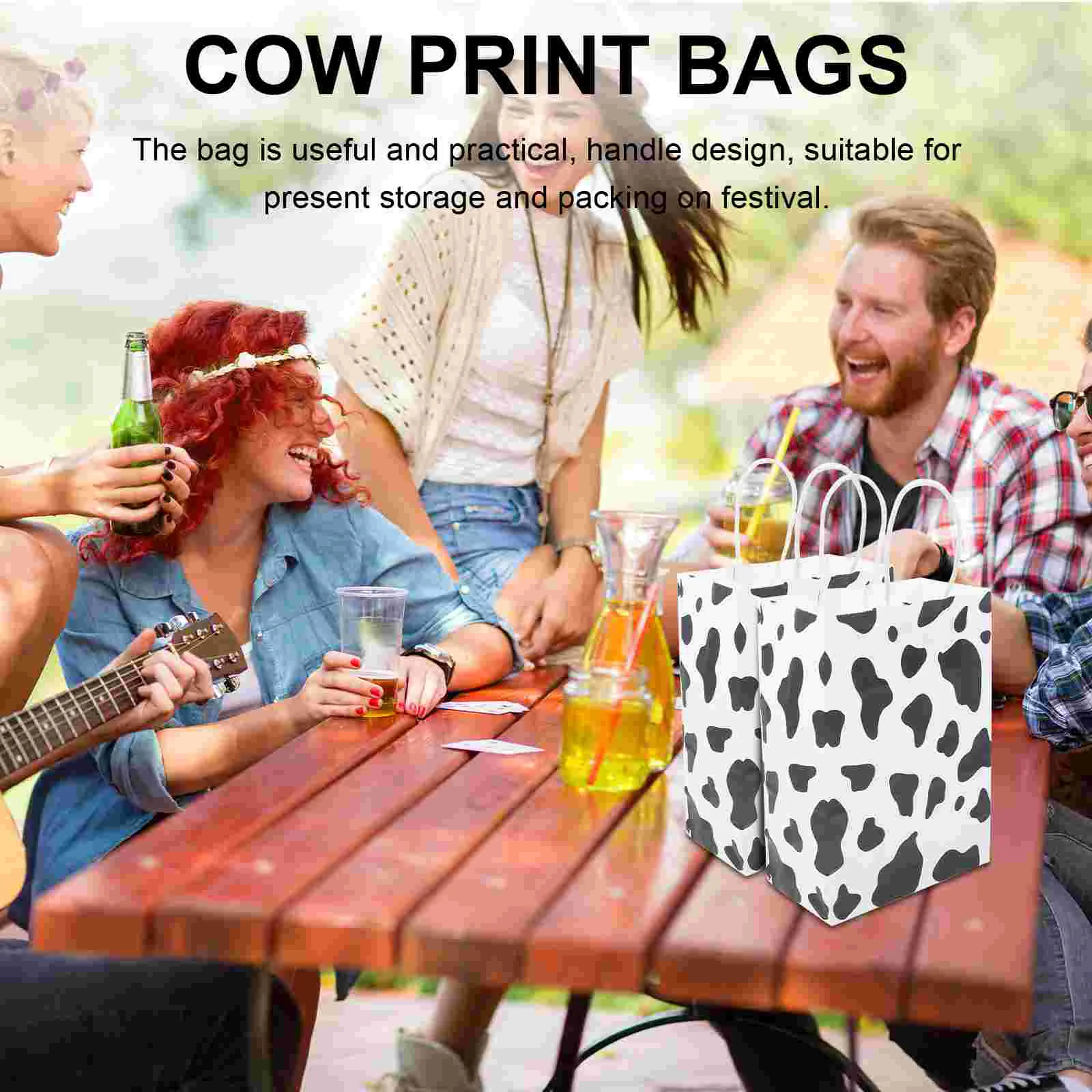 12 шт. корова крафт-бумажный пакет фестиваль упаковочные пакеты с ручками