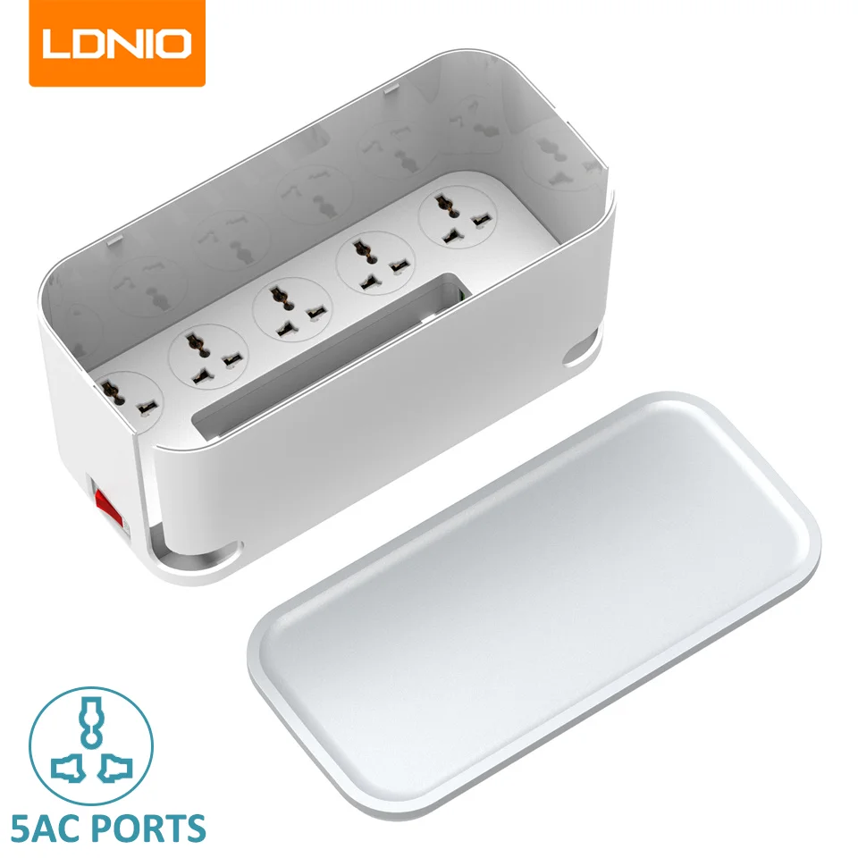 

LDNIO USB Power Strip 5 Universal Outlet 3 USB Ports 2M Extension Cord With Box 2500W Power Socket Home Office Charging Station