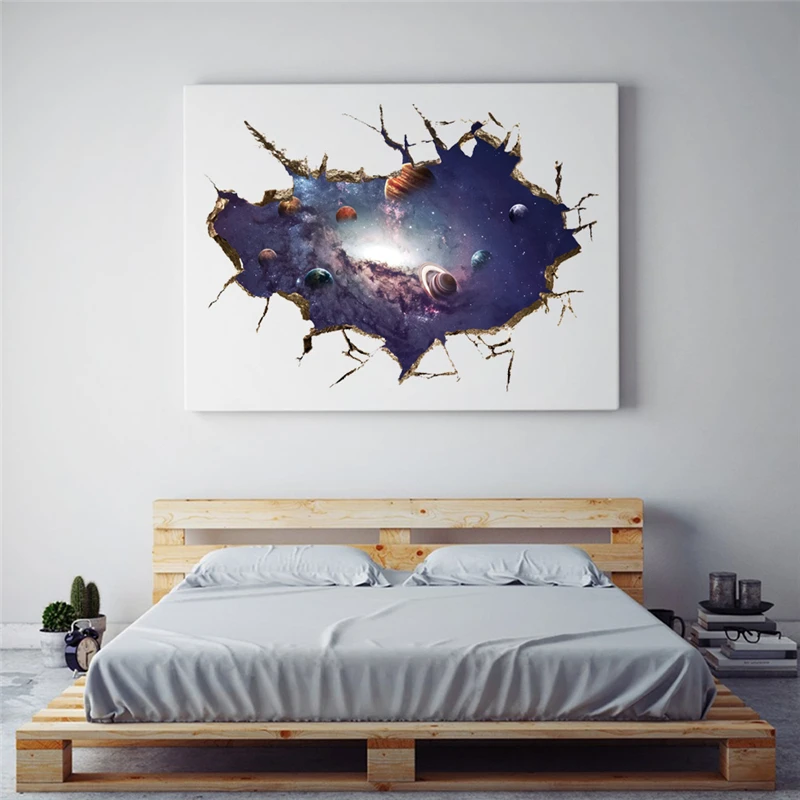 

Creative 3D Universe Galaxy Wall Stickers For Ceiling Roof Self-adhesive Mural Decoration Personality Waterproof Floor Sticker
