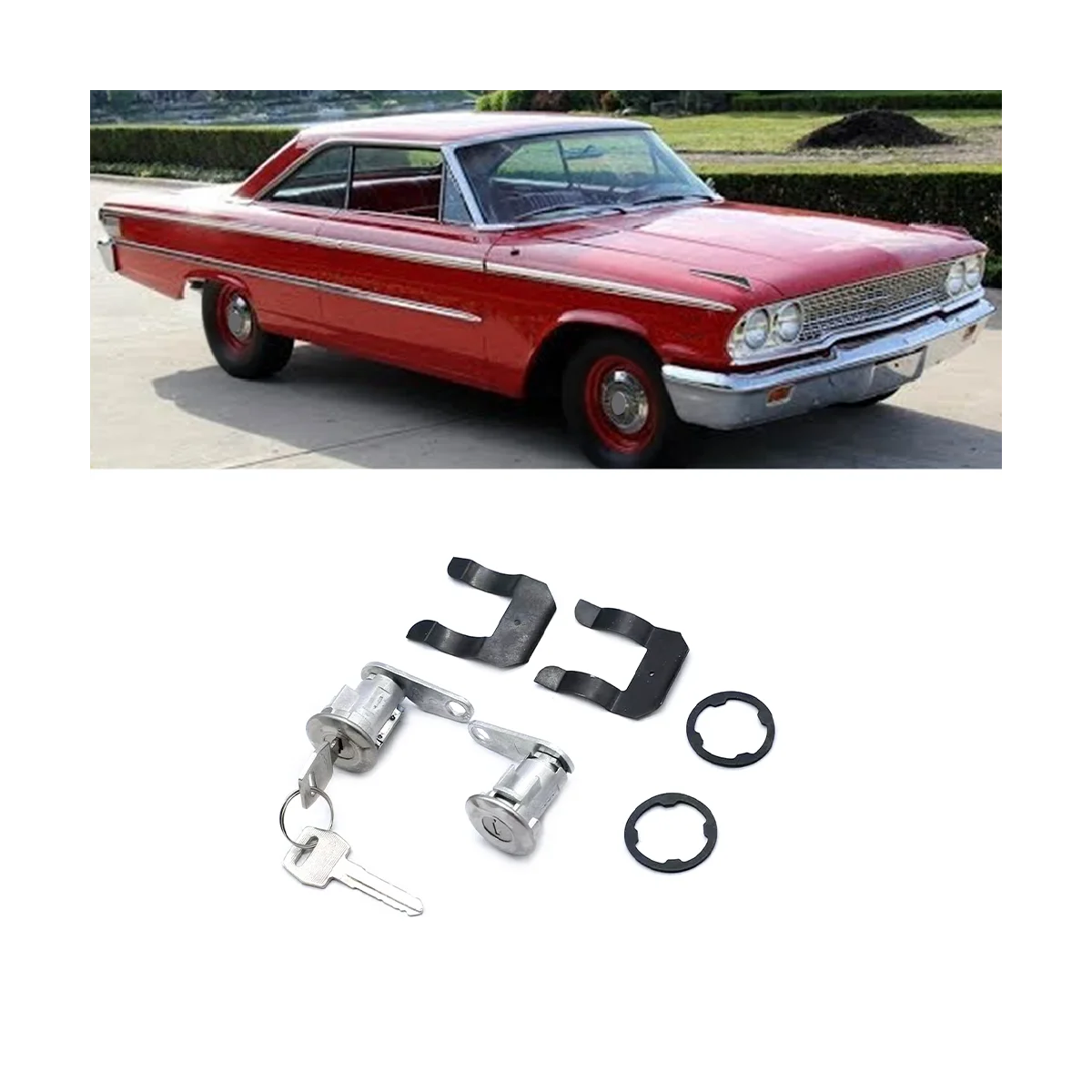 Цилиндр дверного замка DL1550 с ключами для Ford Mercury LTD Mustang Pinto Torino Econoline F100 F150 F250 F350