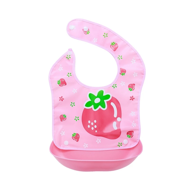

Waterproof Wash Free Cute Cartoon Print Baby Eating Bib Detachable Children Rice Bag Good Helper For Eating For Baby Use