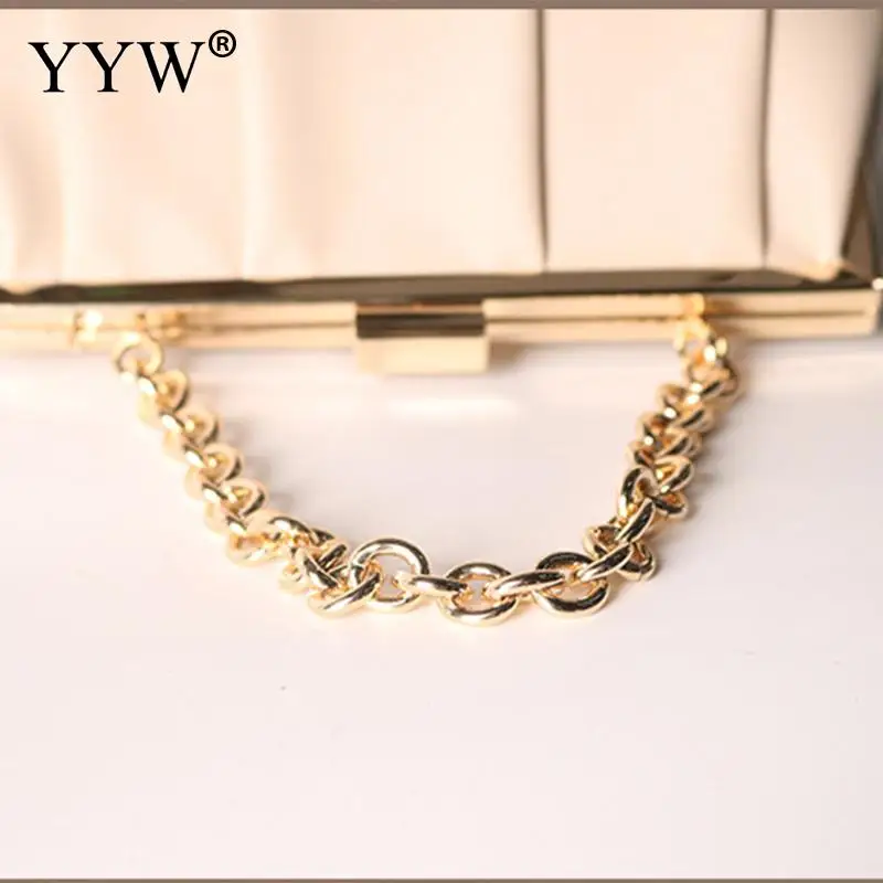 Fashion Solid Color Soft PU Leather Women Handbag Metal Chain Top Handle Bag Casual Large Capacity Lady Exquisite Clutch Tote