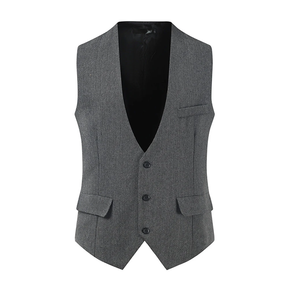 

Fashion Men's Formal Business Suit Vest 3 Button V Neck Comfortable Soft Costume Gentleman Slim Waistcoat Inside Blazer Vests