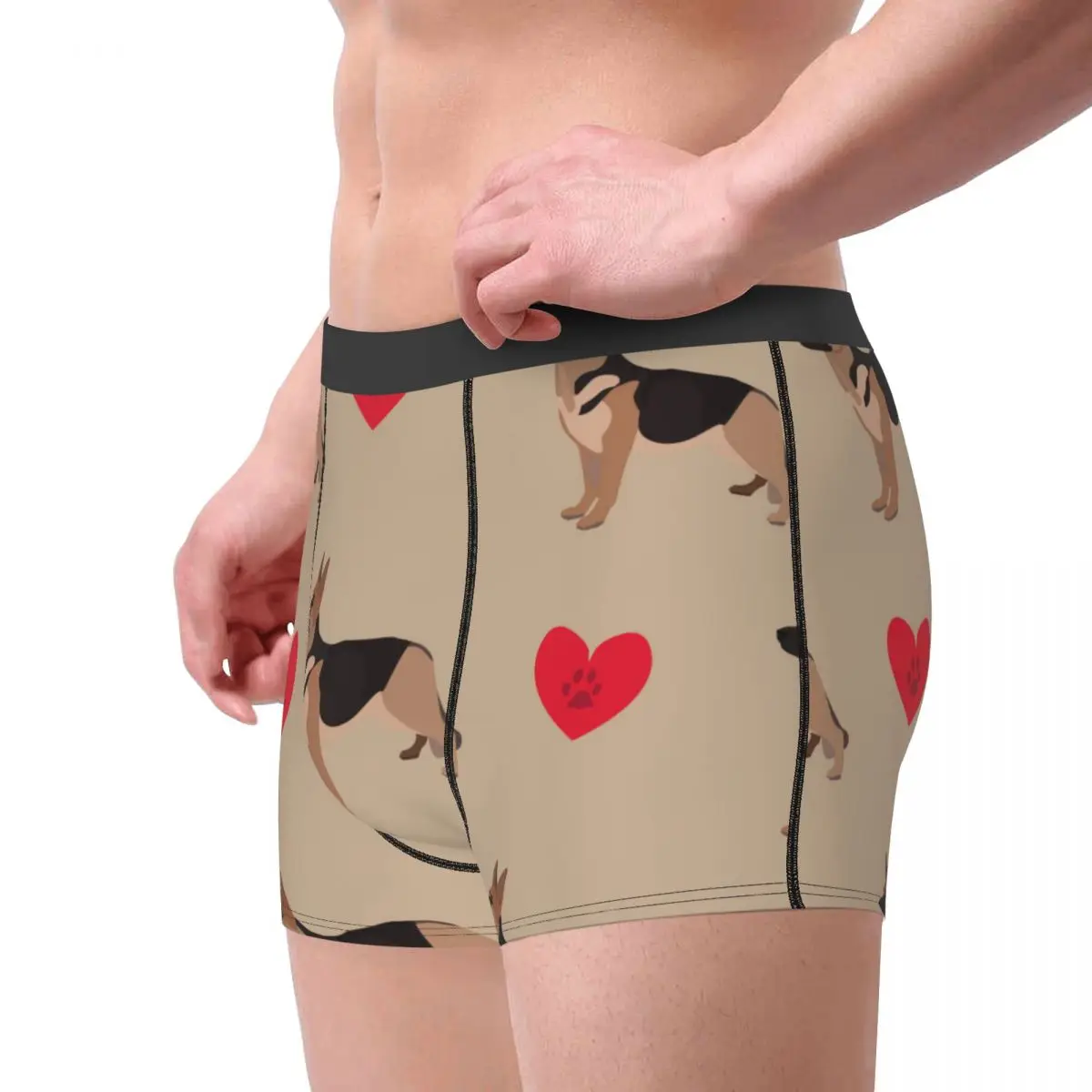 Нижнее белье для мужчин боксеры собак немецкой овчарки с сердцами мужские трусы