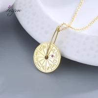 s925 silver gold color necklace chain round pendant for women fashion party anniversary daily fine jewelry gifts wholesale