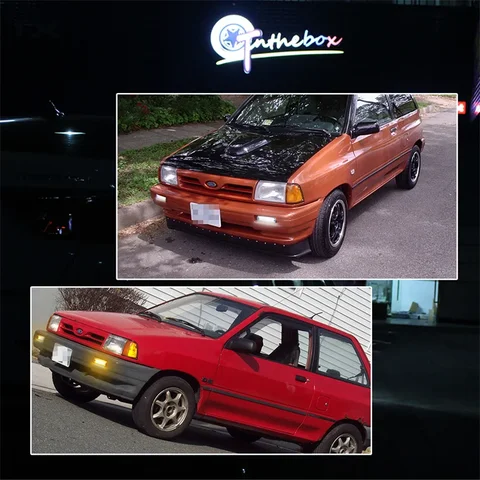 Двухцветный динамический Янтарный фотомагнитный автомобильный передний сигнал поворота лампочка с белыми ДХО для Ford фестиva, для грузовика Mazda 323 626 B2000/B2200/B2600