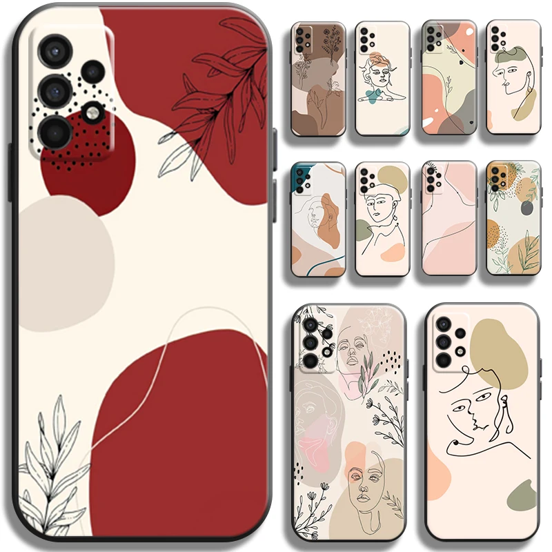 

Abstract Art Flower Line For Samsung Galaxy A11 A12 A20 A21 A21S A22 A30 A31 A32 A42 A51 A52 A70 A71 A72 5G Phone Case Shell