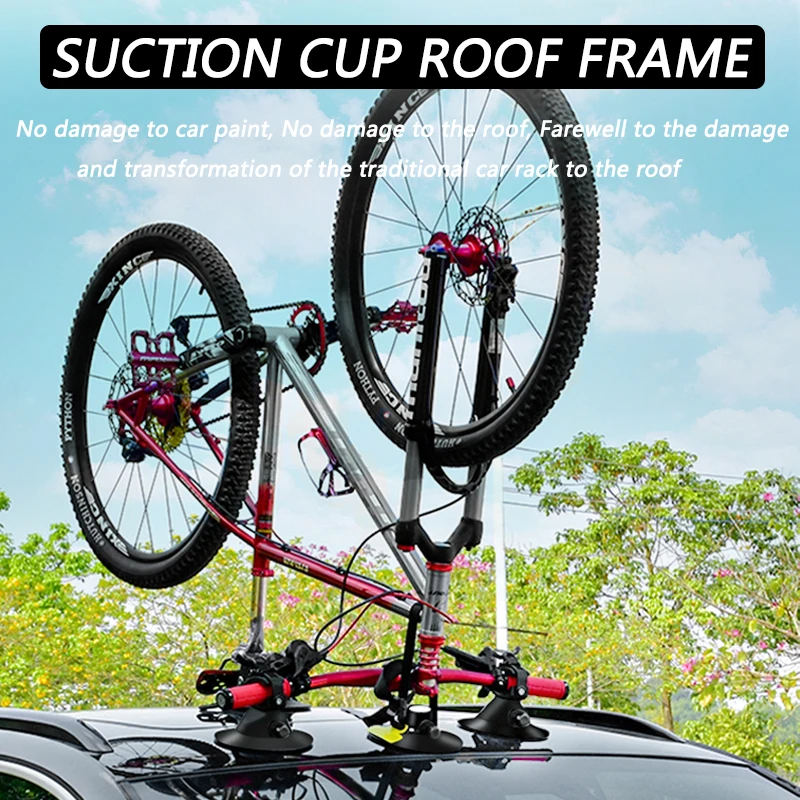 

FOVNO Bike Rack for Car Manual Handstand Suction Roof Top Bike Carrier MTB Road Car Carry Bicycle Racks Cycling Accessories