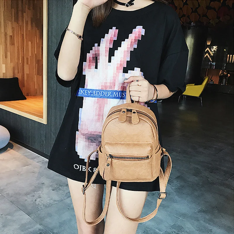 

novas mulheres mochila qualidade macio couro do plutônio mochilas de viagem multi-função back-pack mini marca meninas faculdade