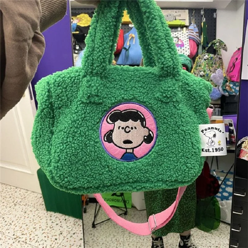 

Cartoon Kawaii Lucy Van Pelt Snoopyed One Shoulder Bag Women Bag Trend Female Cosmetic Bag Student Bag Large Capacity Plush Bag