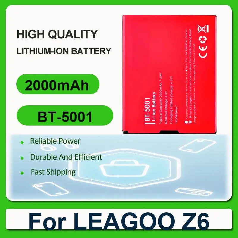 Фото Аккумулятор для LEAGOO KIICAA POWER M9 Pro T8S xrover BT-5702 Alfa 5 Z6 M5 Mix T5 T5C 2 M11 shark 1 S10 S8 Z5 Z5L Lte PLUS BT-6008 №3