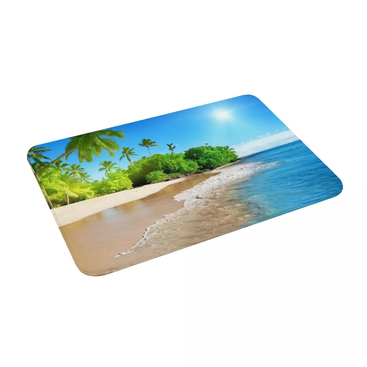 

Tropical Beach 24" X 16" Non Slip Absorbent Memory Foam Bath Mat for Home Decor/Kitchen/Entry/Indoor/Outdoor/Living Room