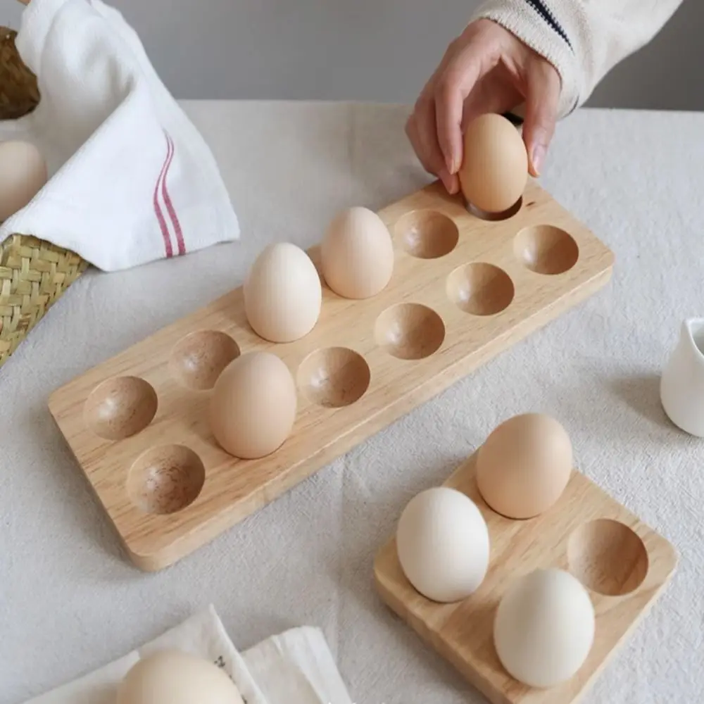Деревянный Поднос Для Яиц В Японском Стиле С Несколькими Отделениями.