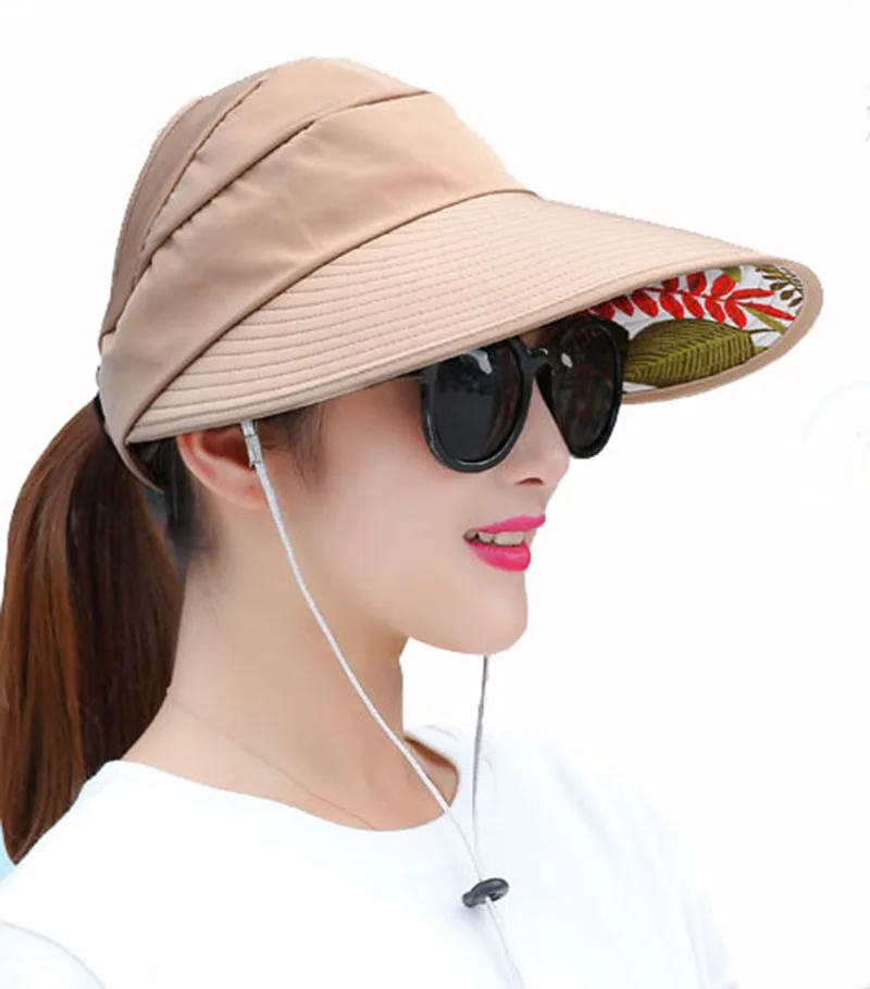 

Fashion Outdoor Sport Girl Lady Beach Sun Visor Anti-UV Large Wide Brim Hat Cap