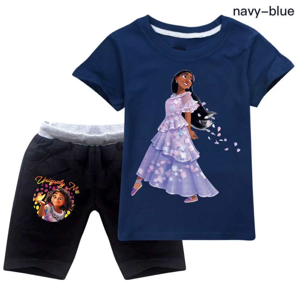 

2022 Boys Disney Encanto T-Shirt + Shorts Cartoon Print Summer Games Funny Girls Kids Clothes Anime Set 2-16Y