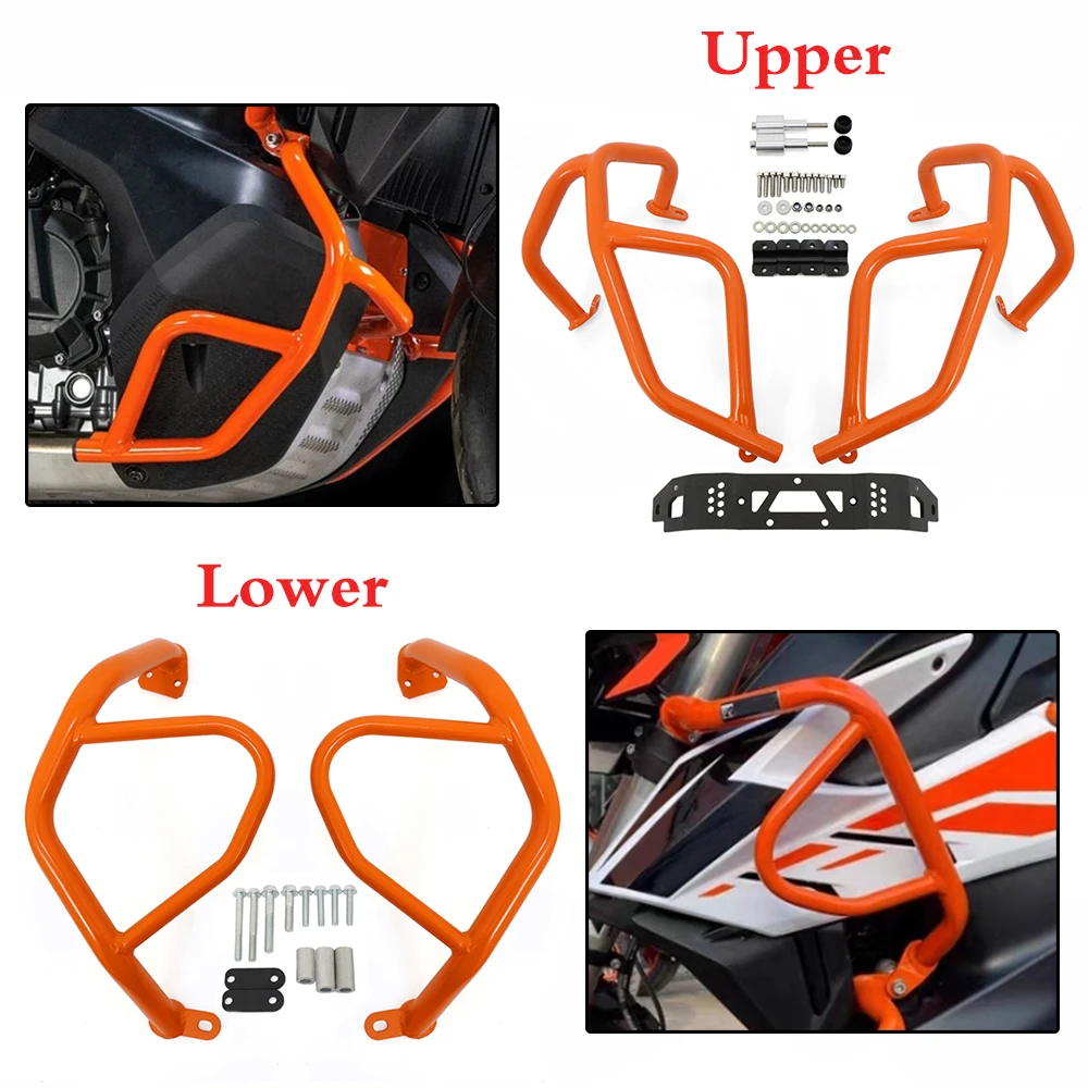 

For 790 ADV Adventure R 790 R 890R ADV 19-21 Motorcycle Upper&Lower Engine Guard Crash Bar Fairing Protection Bumper Protector