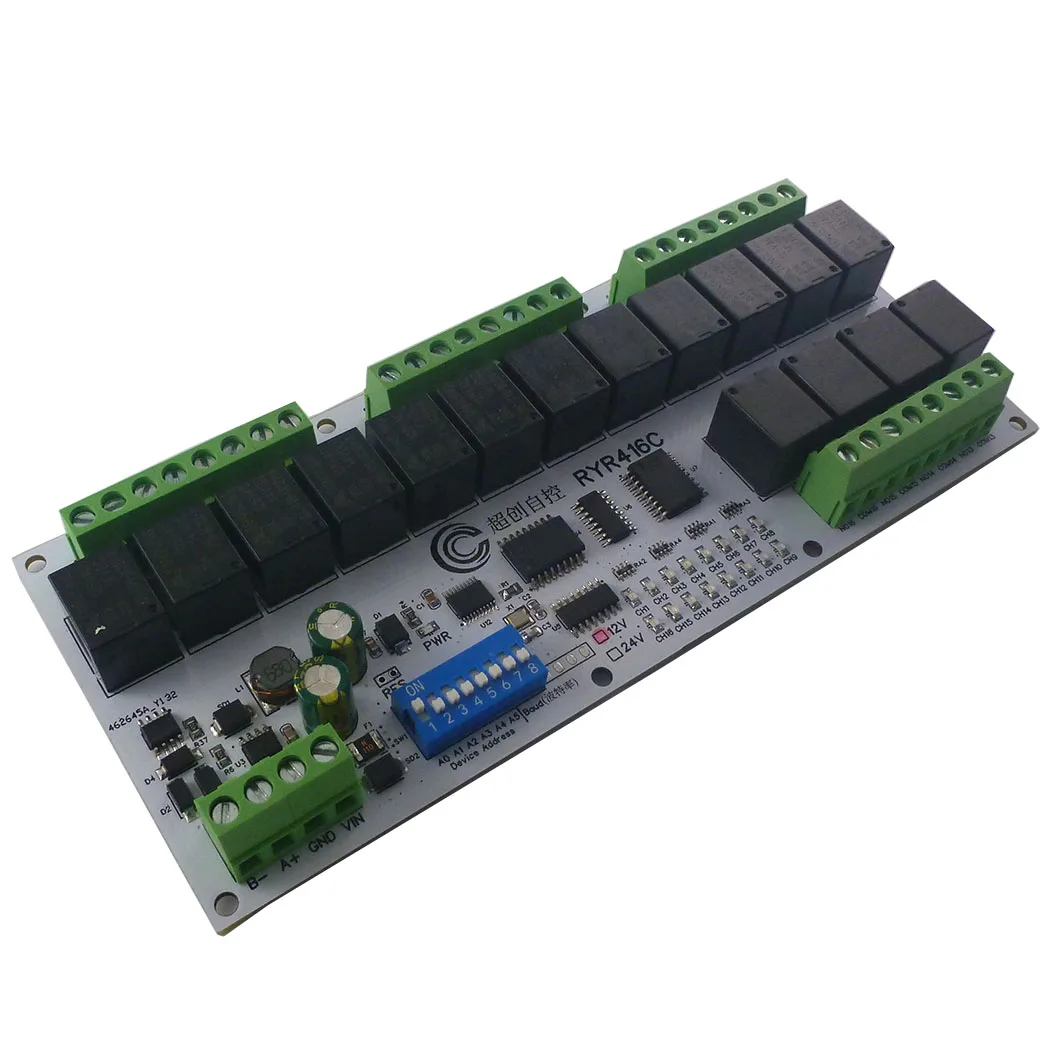 Параметры настройки оборудования Modbus Rtu PLC HMI IO Плата расширения 16CH DC 12 В 24