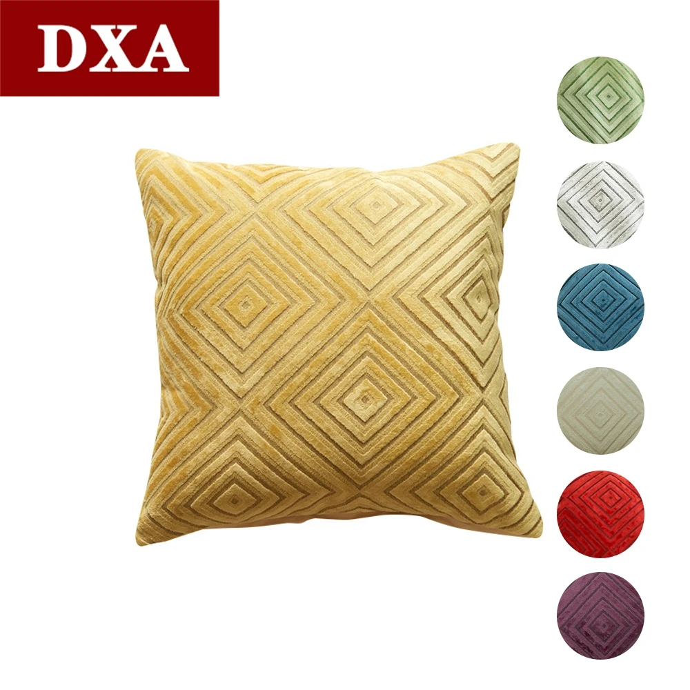 

Decorative Flocked Velvet Throw Pillow Covers Living Room Sofa Cafe Party Bedroom Car Seat Chair Cushion Pillowcase 45x45cm