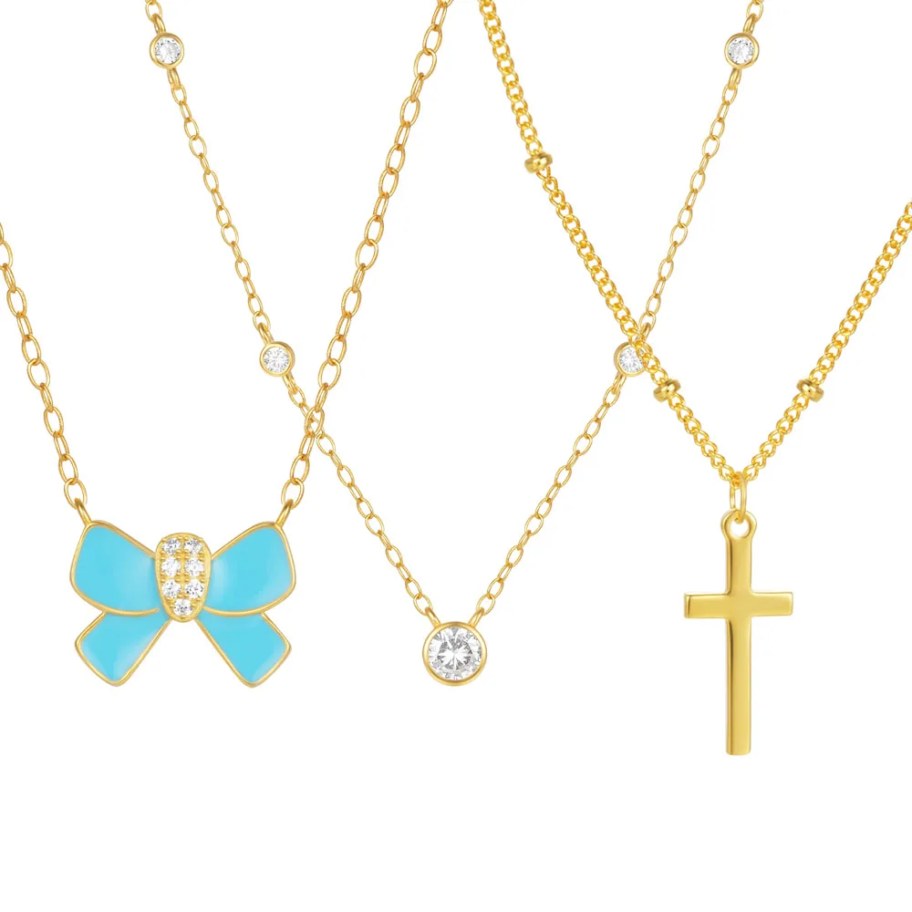 Женская цепочка с кулоном в виде креста из серебра 925 пробы