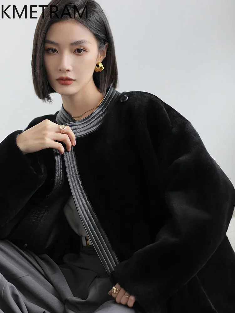 Женская шуба из овчины Merinos черная